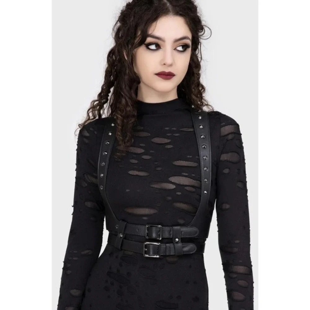 Killstar ivy black harness silver harness L-XXL